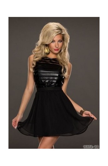 Rochie Babydoll Latex si Voal