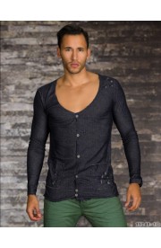 Bluza Decoltata cu Aspect Degradat
