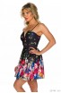 Rochie Babydoll cu Imprimeu Floral si Decupaj