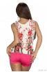 Top cu Bretele Late si Imprimeu Floral