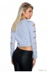 Bluza Cropped cu Taieturi Decorative