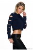 Bluza Cropped cu Taieturi Decorative