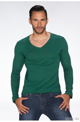 Bluza Uni verde cu Maneca Lunga