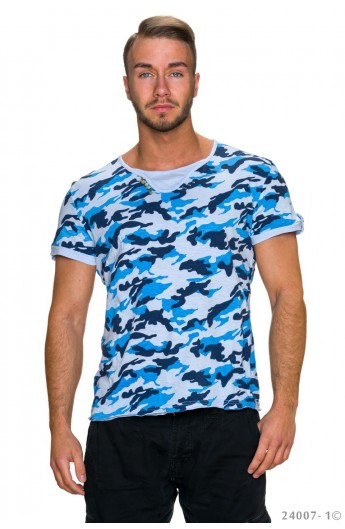 Tricou Casual cu Imprimeu Camuflaj