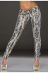 Pantaloni Skinny cu Imprimeu Abstract Multicolor