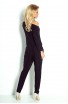 Salopeta neagra, casual cu snur in talie