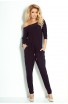Salopeta neagra, casual cu snur in talie