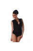 Body negru elegant semitransparent fara maneci