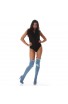 Body negru elegant semitransparent fara maneci