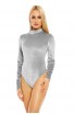 Body simplu din catifea cu guler inalt