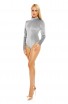 Body simplu din catifea cu guler inalt