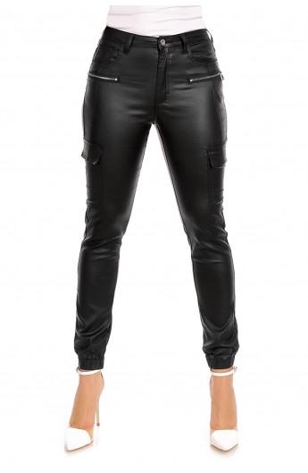 Pantaloni Cargo Dama din piele ecologica