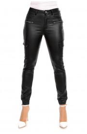 Pantaloni Cargo Dama din piele ecologica