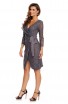 Rochie midi din dantela cu funda In talie