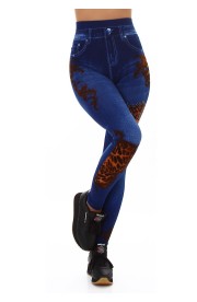 Colanti cu aspect de jeans cu talie inalta