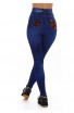 Colanti cu aspect de jeans cu talie inalta