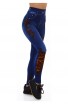 Colanti cu aspect de jeans cu talie inalta