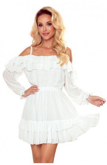 Rochie de sifon cu umerii goi