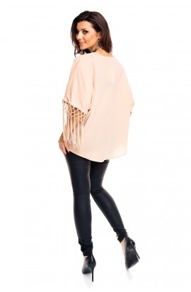 Bluza dama cu franjuri bej
