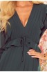 Rochie elegantă de culoare verde smarald cu pliuri fine